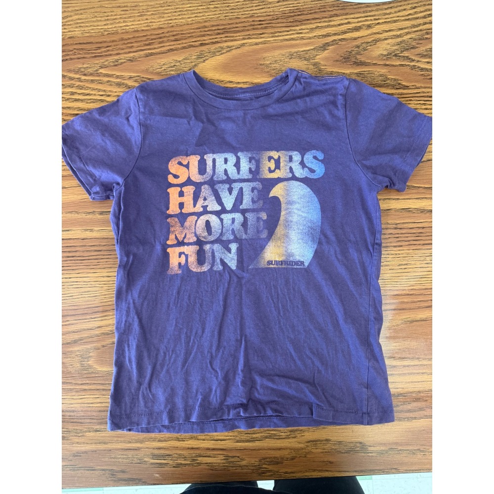 Peek Kids Boys Purple Surfers Have More Fun‎ Graphic T-Shirt Surfrider Size L 8